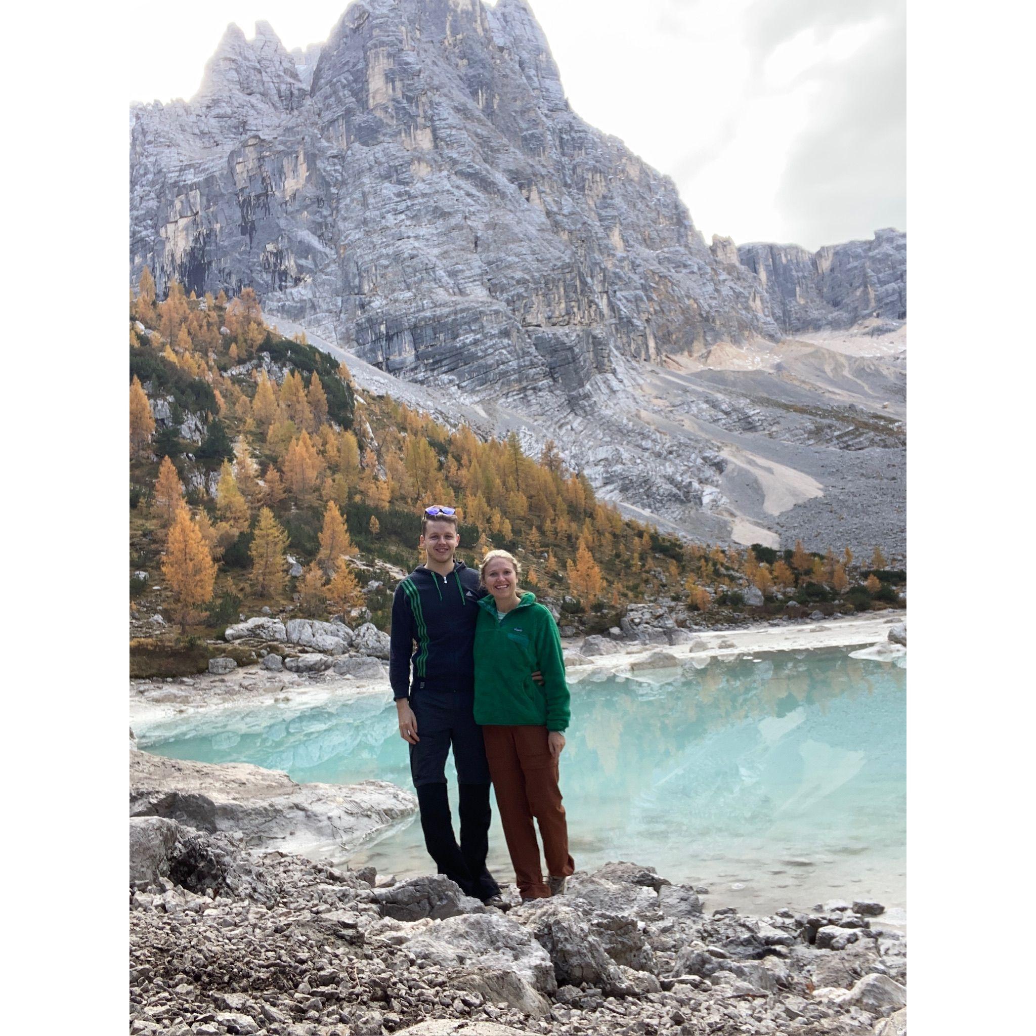 We hiked to Sorapis Lake in Cortina d Ampezzo, Italy.