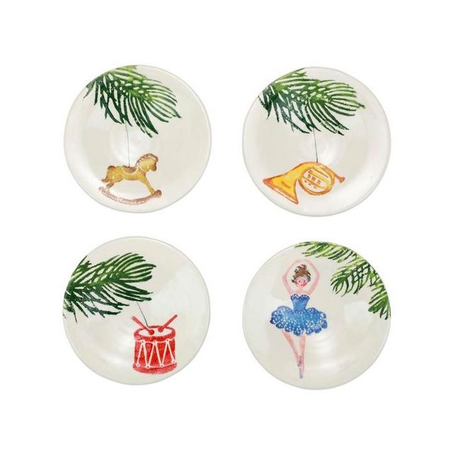 VIETRI NUTCRACKERS Assorted Canape Plates - Set Of 4