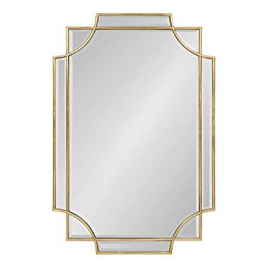 Kate and Laurel Minuette Decorative Rectangle Wall Mirror, 24x36, Gold