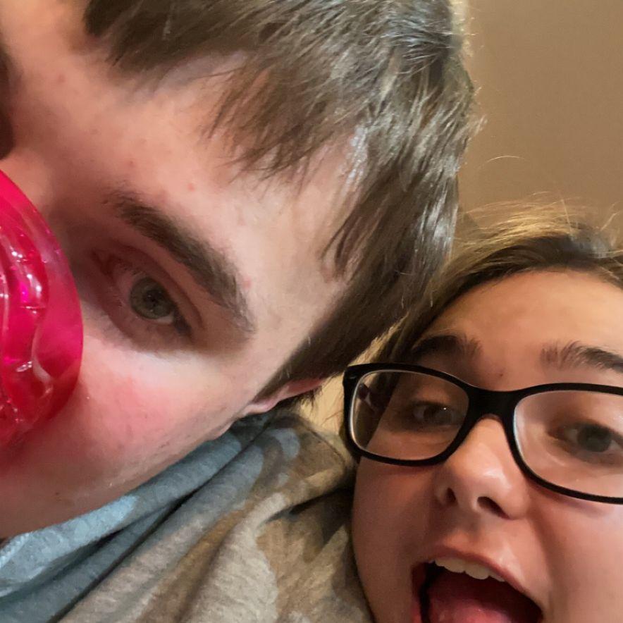 Being silly at friends house!