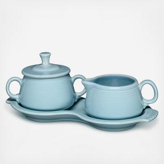 4-Piece Sugar Bowl and Creamer Set with Tray