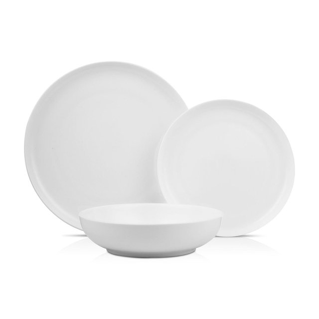 Stone Lain Gabrielle 24-Piece Dinnerware Set Bone China, Service for 8, White
