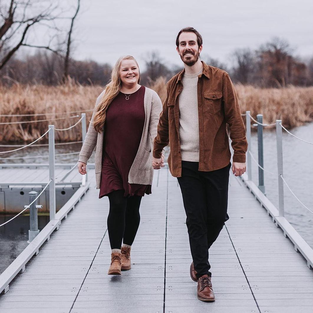 Engagement photos by Jessica Knighton Photography. Taken 18 November 2024 at Springbrook Nature Center.