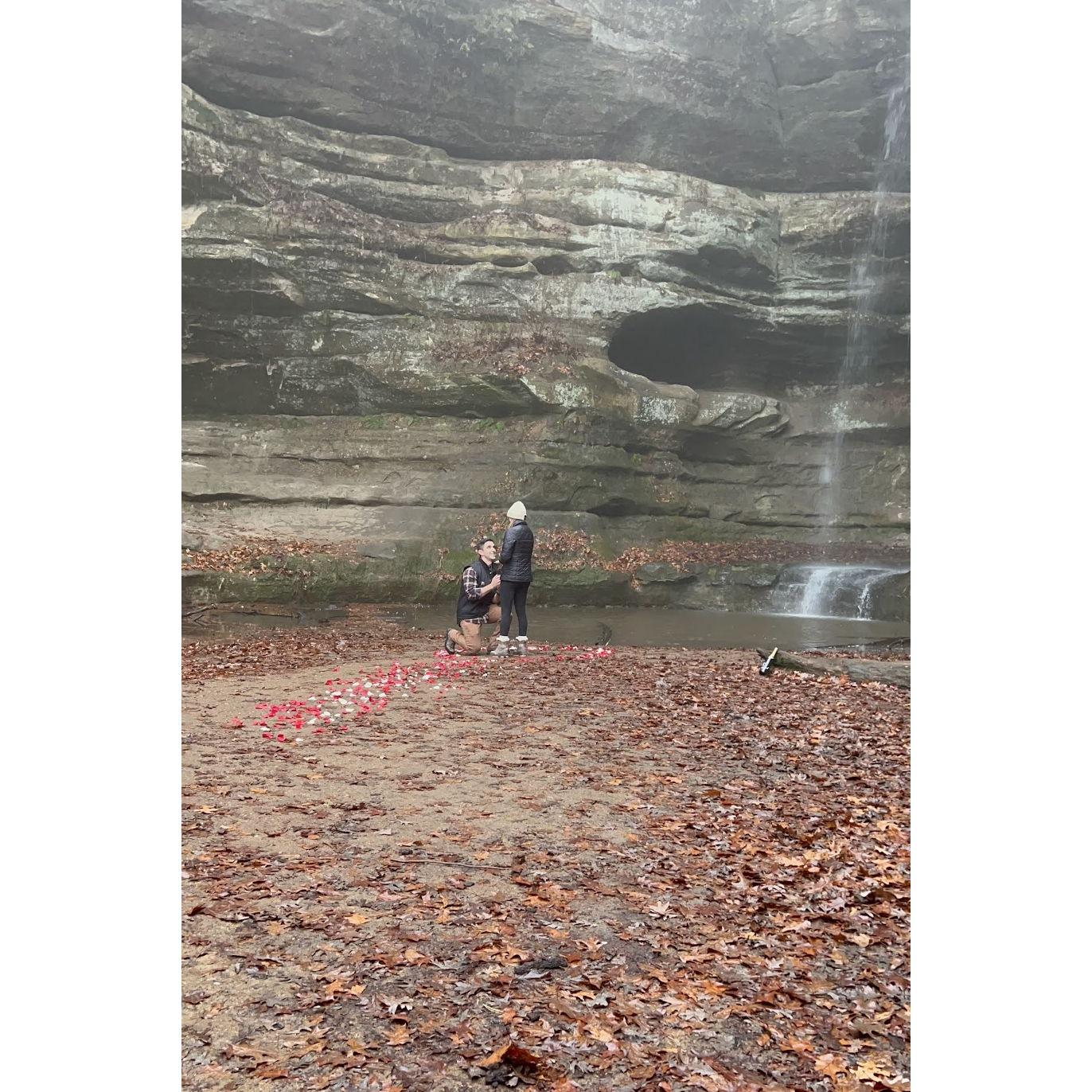 Proposal 12/23/24 at Starved Rock State Park, Oglesby, Illinois