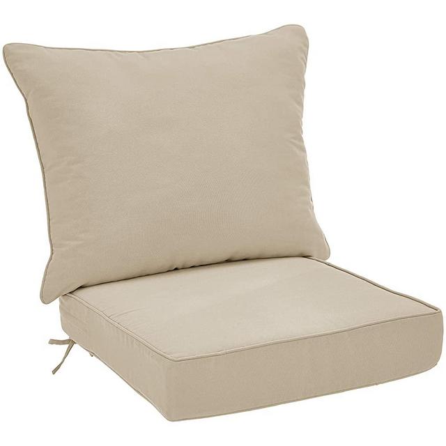 AmazonBasics Deep Seat Patio Seat and Back Cushion- Khaki