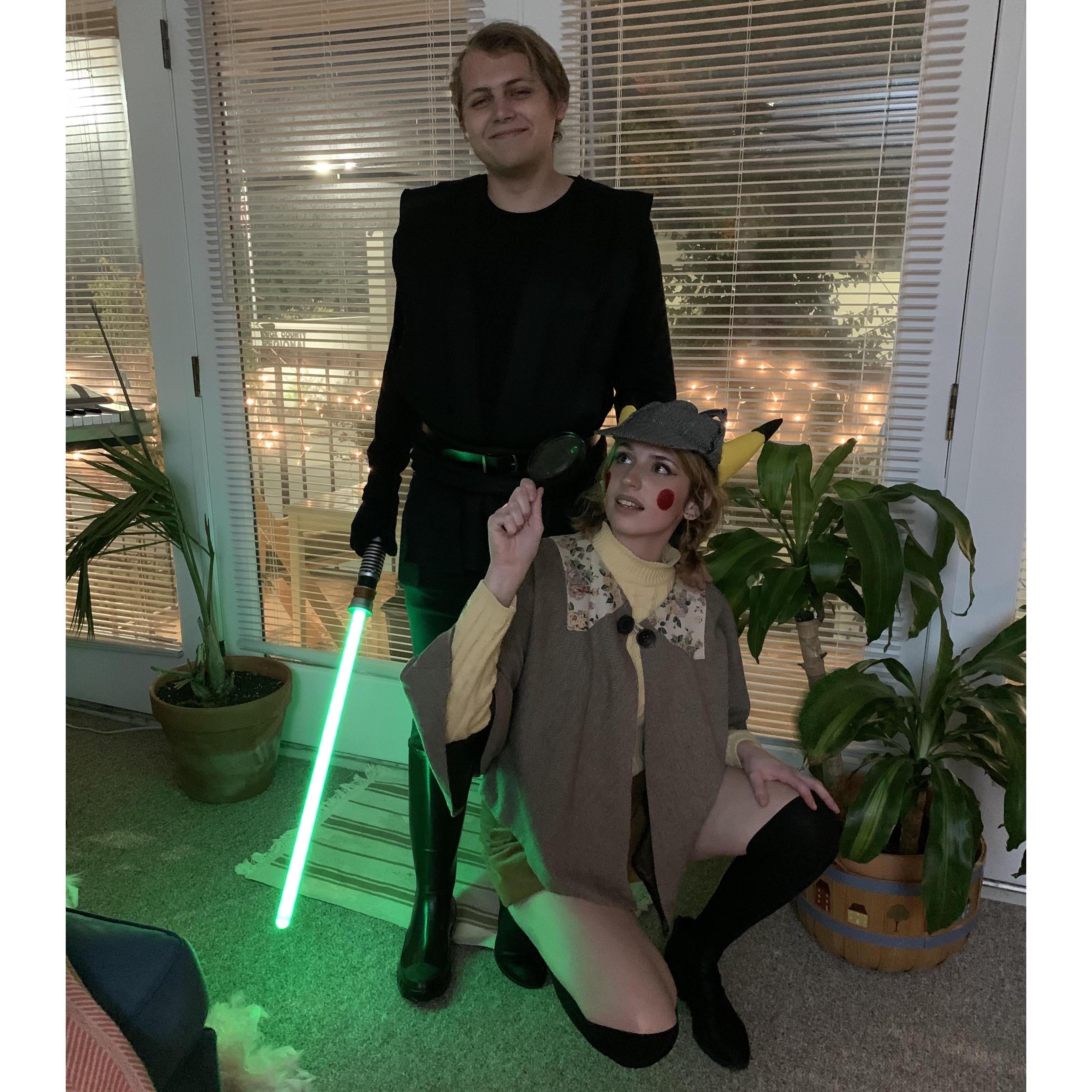 We were so proud of our DIY Luke Skywalker and Detective Pikachu Halloween costumes!