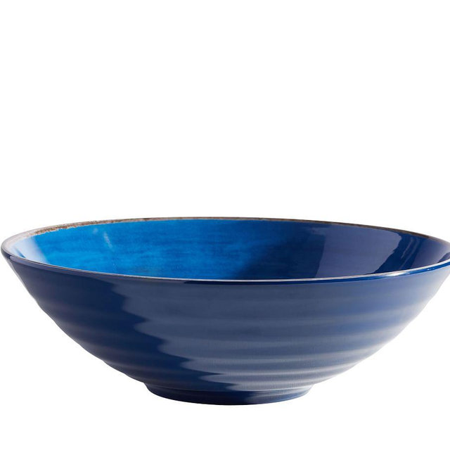 Swirl Melamine Large Serve Bowl - Indigo