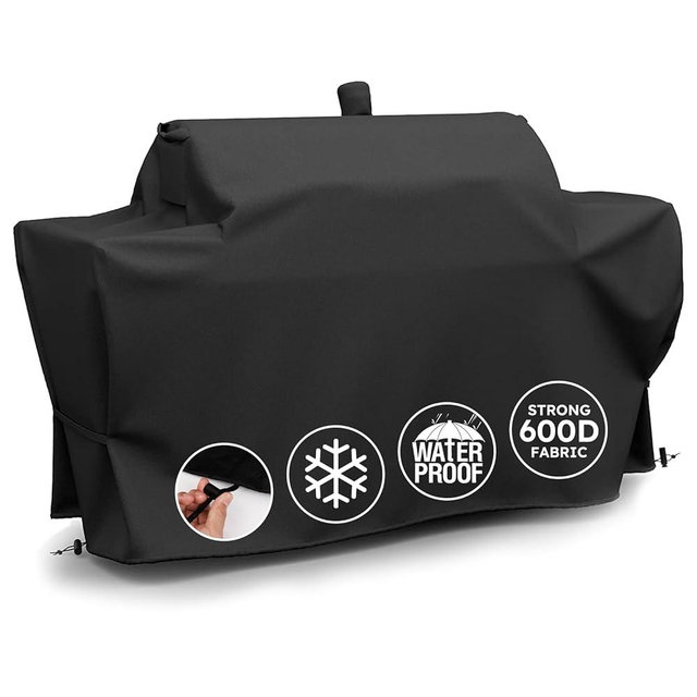 MR. COVER Grill Cover for Oklahoma Joe Longhorn Combo Smoker, 600D Heavy Duty Waterproof BBQ Cover with Fade Resistant & Rip Resistant, All-Weather Protection