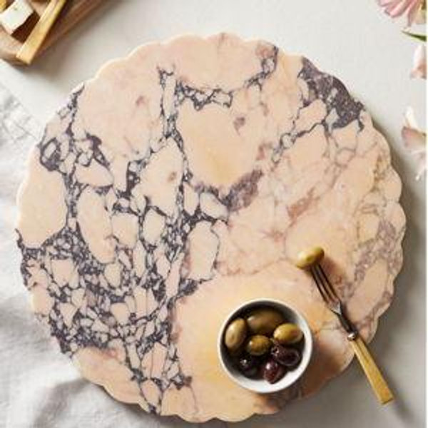 Scalloped Breccia Marble Serving Board