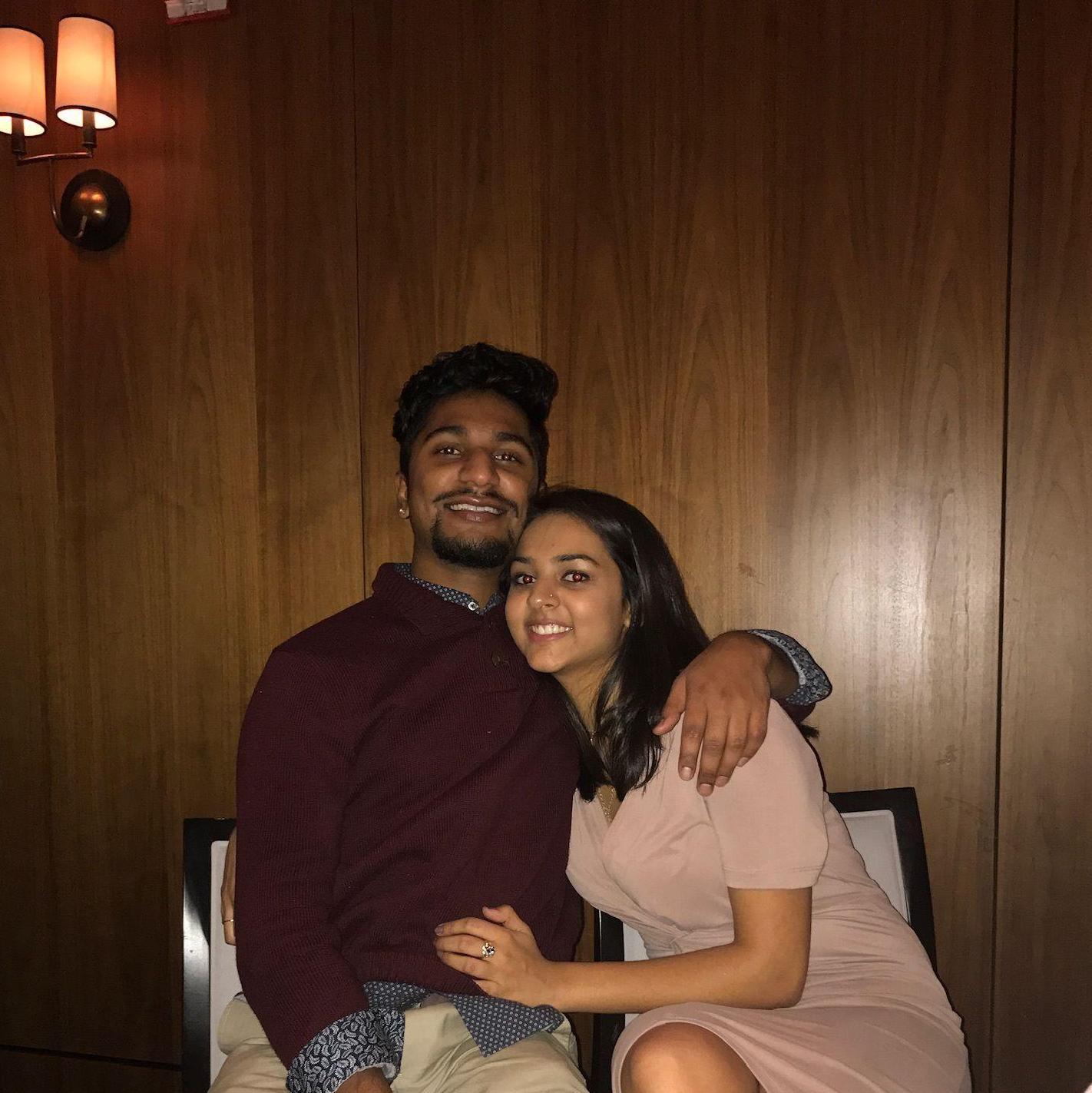 Winter 2017 | Devanshi's 1st Work Christmas Party. Devanshi was new at work and wanted a friend to join her, so of course Hirsh was the first one to ask! He would never say no, right?