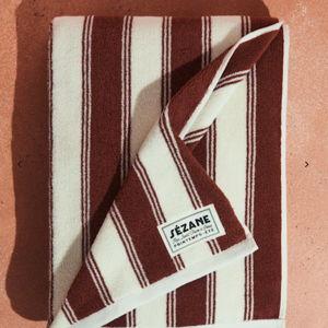 Sezane Striped Beach Towel - Terracotta