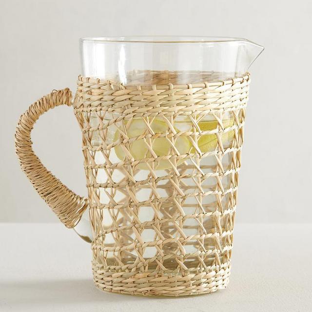 Cane Recycled Glass Pitcher