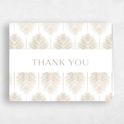 Rich Taupe, Beige Wedding Thank You - Curacao Landscape