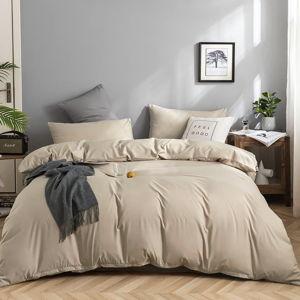 KAREVER Champagne Comforter Twin Deep Beige Bedding Set Lightweight Girls Soft Champagne Blanket Boys 3 PCs Durable Hotel Quality Comforter Set Twin