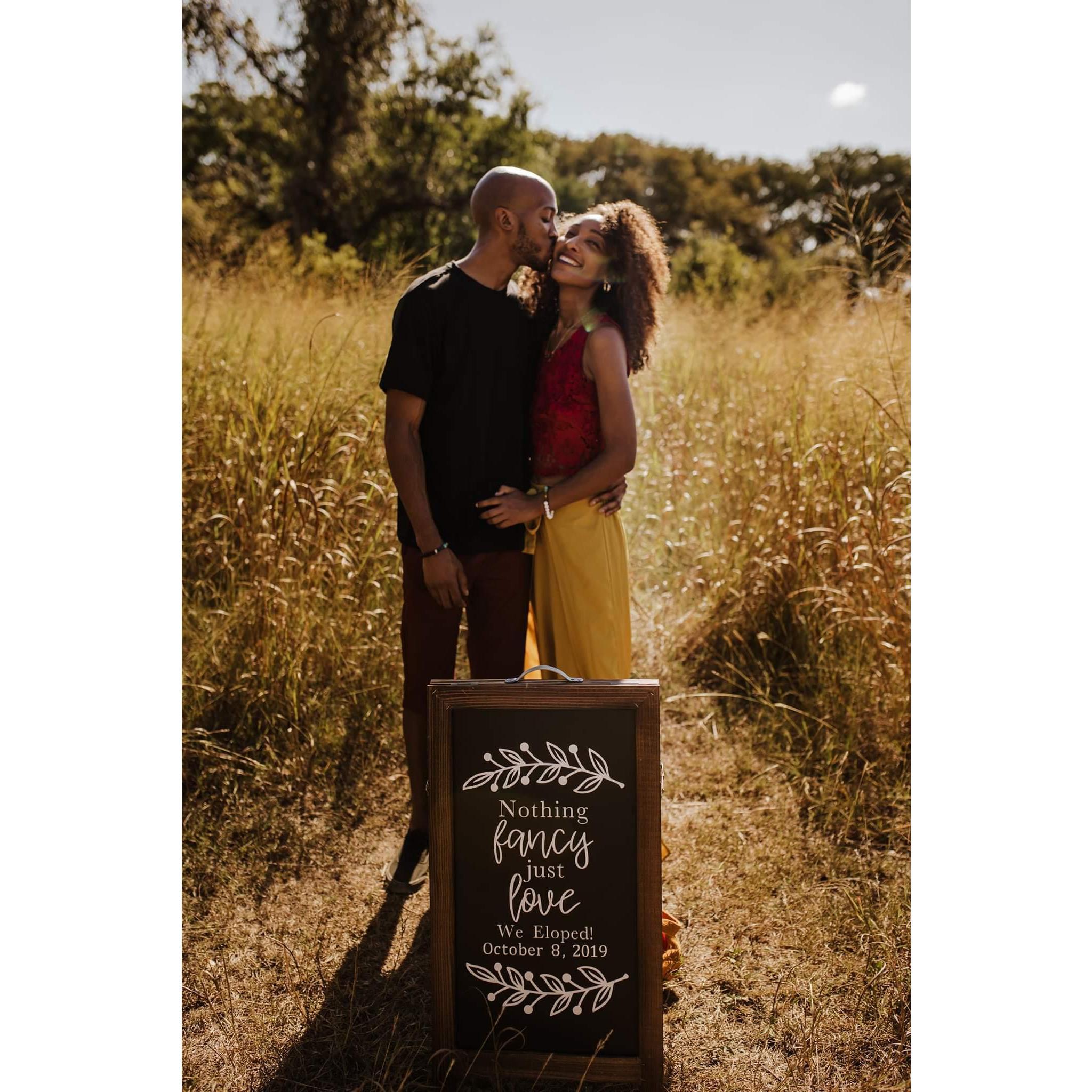 Our first picture as husband and wife.