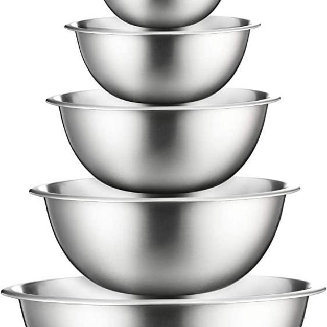 Premium Stainless Steel Mixing Bowls (Set of 6) Stainless Steel Mixing Bowl Set - Easy To Clean, Nesting Bowls for Space Saving Storage, Great for Cooking, Baking, Prepping