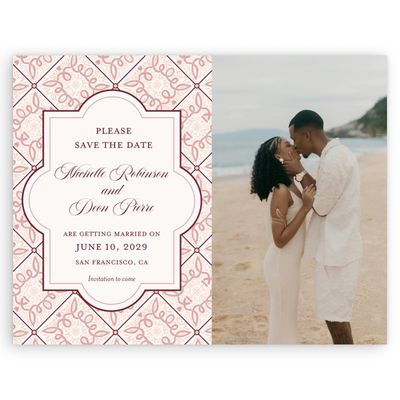 Dusty Pink Wedding Digital Save the Date - Como Photo