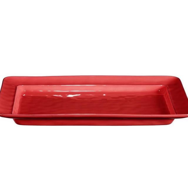 Cambria Stoneware Rectangular Serving Platter - Red