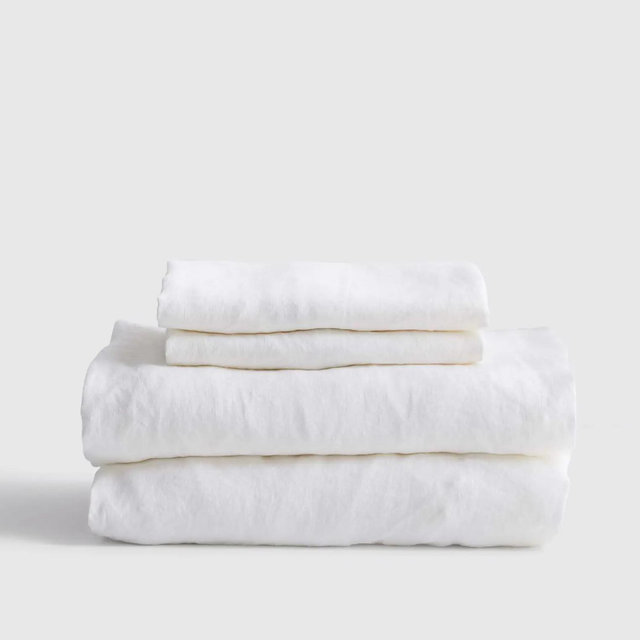 European Linen Sheet Set | White | King | Quince