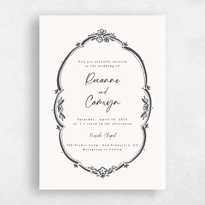 Ebony, Beige Wedding Invitation - Galleria Classic