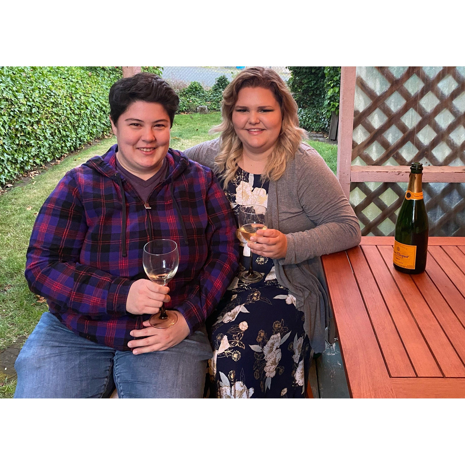Birthday champs on the back porch of our first house