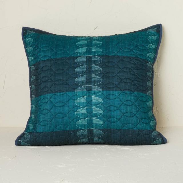 Euro Printed Quilt Sham Teal - Opalhouse™ designed with Jungalow™