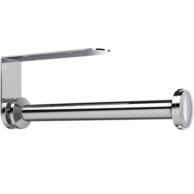 theaoo Paper Towel Holder Under Cabinet, One-Handed Tear Wall Mount Paper Towel Holder Dispenser with Damping Function for Kitchen Organization, Stainless Steel, Self-Adhesive or Drill mounting,Silver