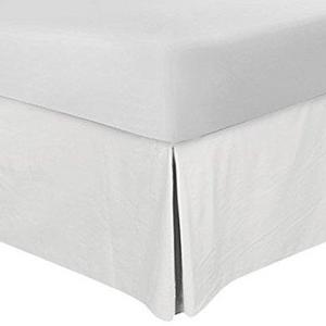 Bed Skirt Hotel Quality, Iron Easy, Quadruple Pleated , Wrinkle and Fade Resistant - by Utopia Bedding (Queen, White)