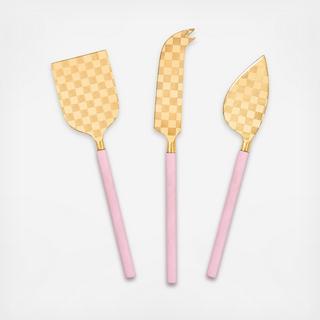 Rosy Check 3-Piece Cheese Knife Set