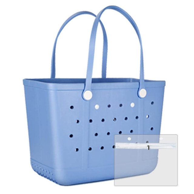Uwyriwooq Beach Tote Bag for Women, Rubber Beach Bag Waterproof Sandproof, Extra Large EVA Tote Bag Boat Bag