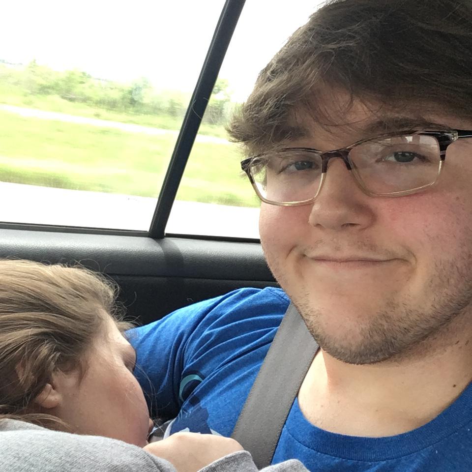 Ari fell asleep on Evan in the car on the way home from Houston, TX. 6.30.2019.