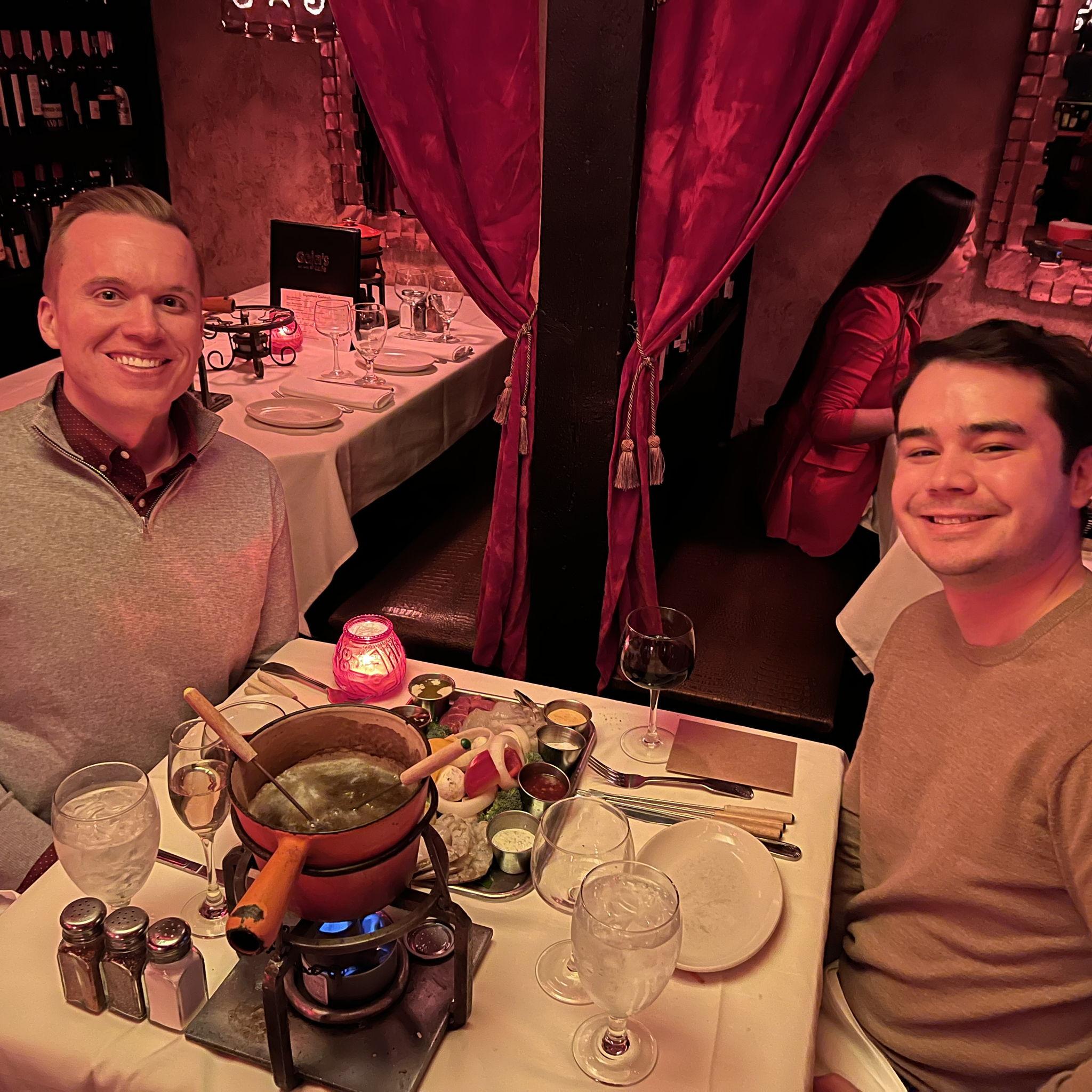 Our first Valentines Day at Geja’s in Chicago