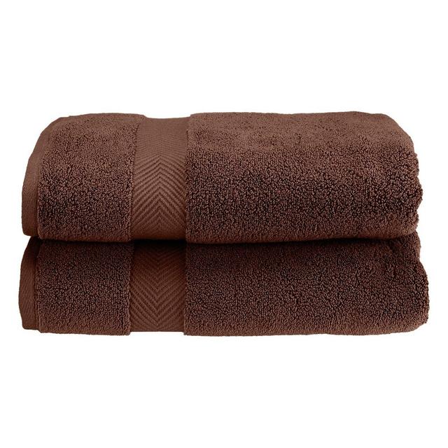 Fast-Drying Zero-Twist Cotton Oversized 2-Piece Bath Sheet Set, Espresso - Blue Nile Mills