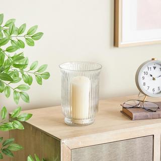 Ribbed Glass Fluted Decorative Candle Holder
