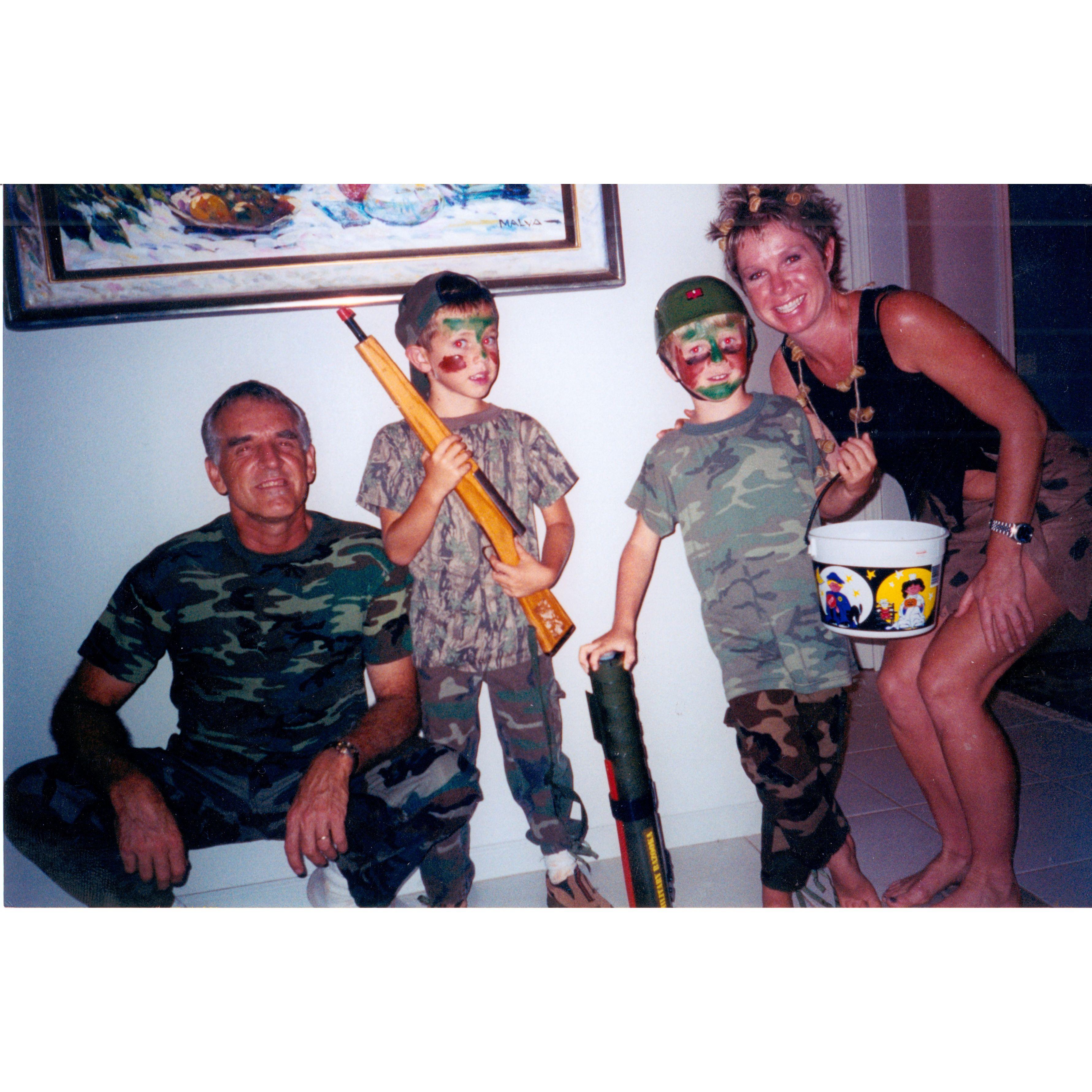 Julian and Erich were army men for a few Halloweens