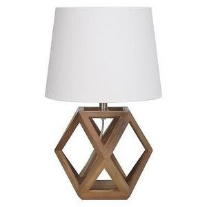 Geometric Wood Figural Accent Lamp Brown Includes Energy Efficient Light Bulb - Threshold™
