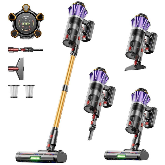 Migusky Cordless Vacuum Cleaner, 650W 55Kpa 70Mins Cordless Stick Vacuum with Hurricane Mode, 1.8L Cup, Anti-Tangle Vacuum Cordless, Self-Standing Vacuum Cleaners for Home Pet Hair Carpets
