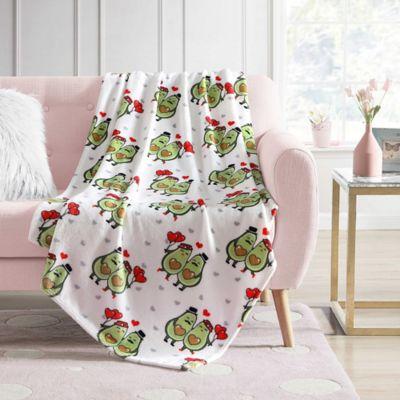 Envogue Hearts Avocado Couple Throw Blanket