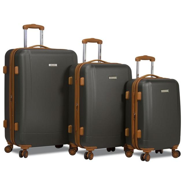 Dejuno Legion 3-PC Hardside Spinner TSA Combination Lock Luggage Set - Charcoal