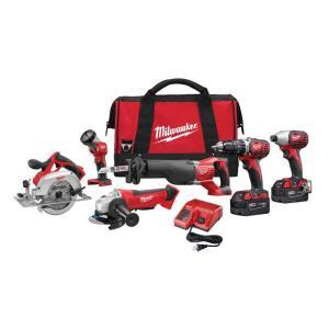 M18 18-Volt Lithium-Ion Cordless Combo Tool Kit (6-Tool) with (2) 3.0 Ah Batteries, (1) Charger, (1) Tool Bag