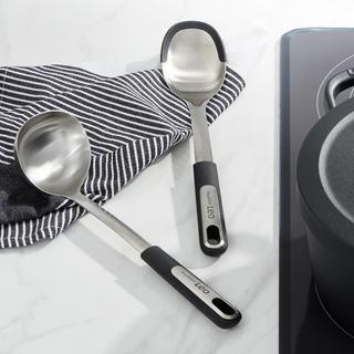 Leo Graphite 2-Piece Ladle & Serving Spoon Set