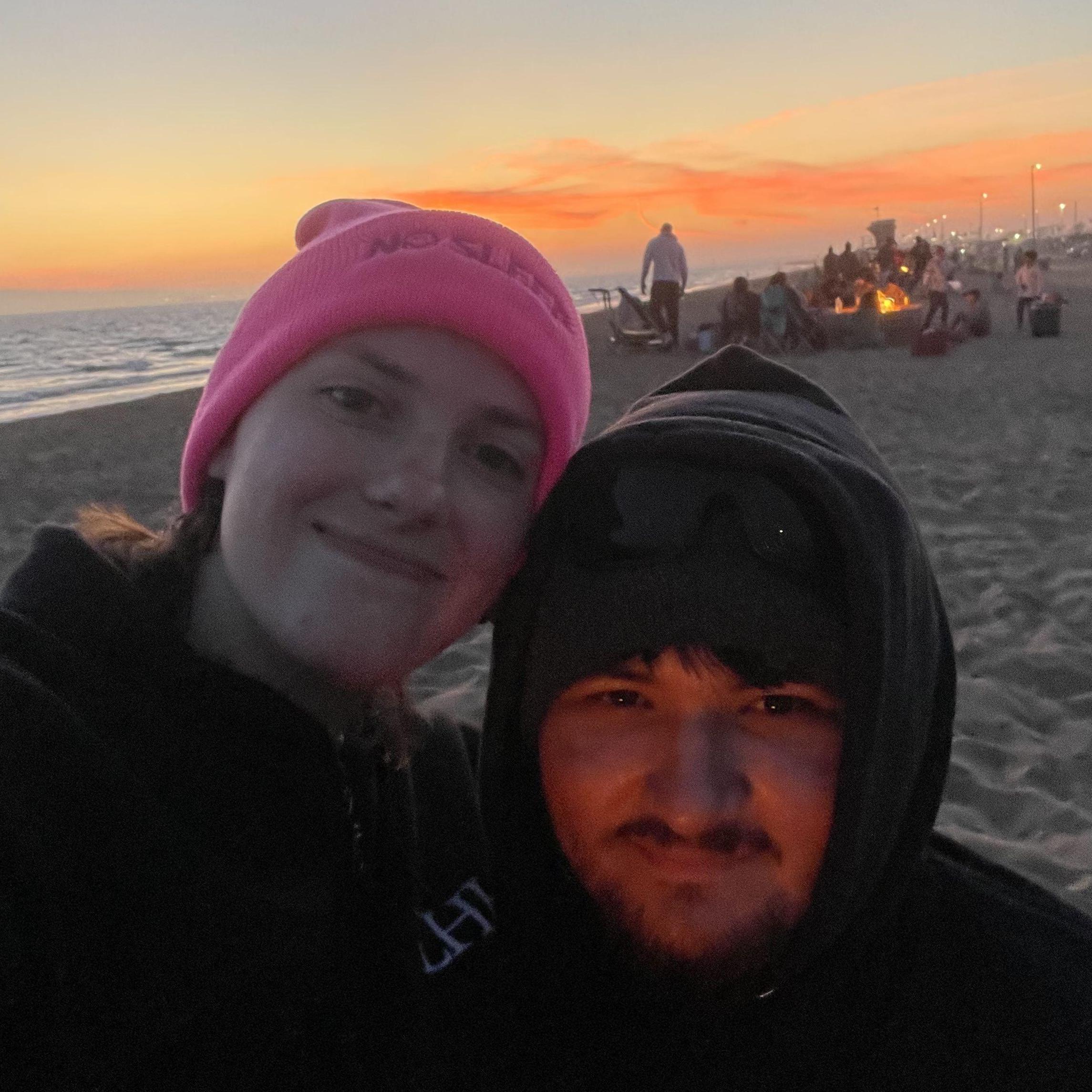 Beach bonfire with Morgan's Mom and Aunt