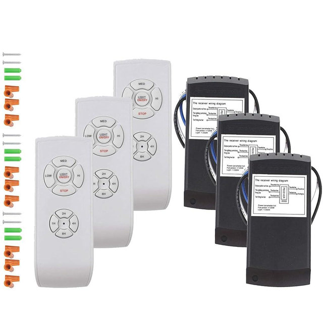 LPHUMEX 3 Packs Ceiling Fan Remote Control Kits, 3-in-1 Fan Light Timer & Speed Remote, Universal Ceiling Fan Remote for Hunter/Harbor Breeze/Westinghouse/Honeywell/Hampton Bay