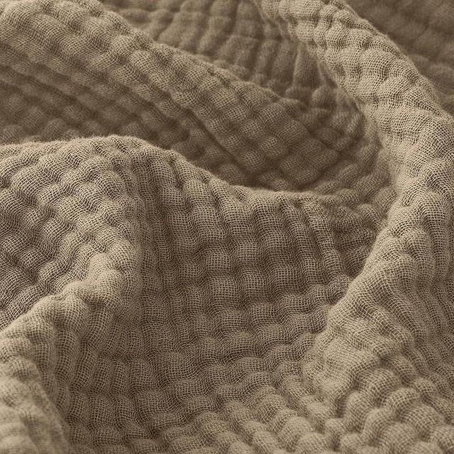 EMME Cotton Muslin Queen Blanket Bed Layering Bedspread Coverlet Breathable Gauze Soft Lightweight Adults (Tan, 90"x90")
