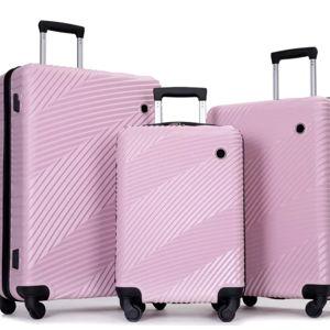 3 Piece Luggage Sets, Lightweight Suitcase With 2 Hooks And 360 Degree Spinner Wheels For Men Women (20in/24in/28in)