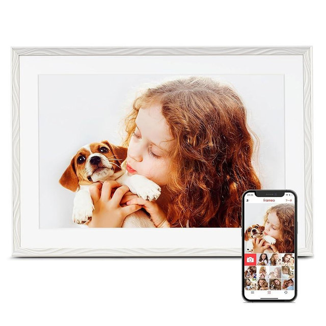 Digital Picture Frame, 10.1 inch Frameo Digital Frame WiFi, 1280 * 800 IPS HD Touchscreen, 32GB Storage, Instant Share Photo Video, Gifts for Mom, House Warming