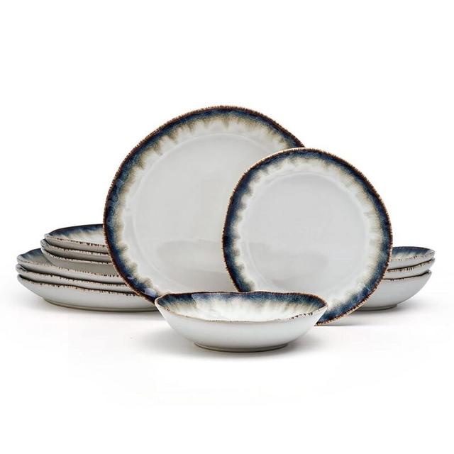 Mikasa Cole Organic Shaped 12 Piece Dinnerware Set, Service for 4