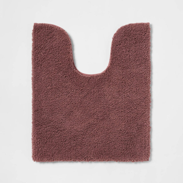 Spa Plush Contour Bath Rug Dark Mauve - Threshold™