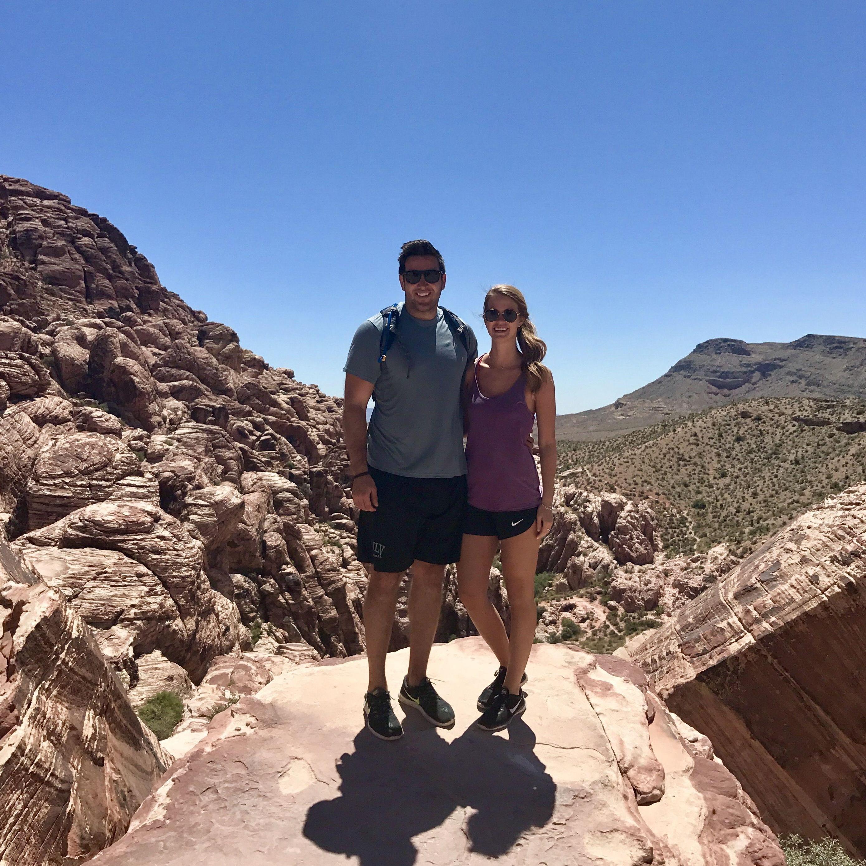 Hiking at Red Rocks in Vegas the first time we went together!