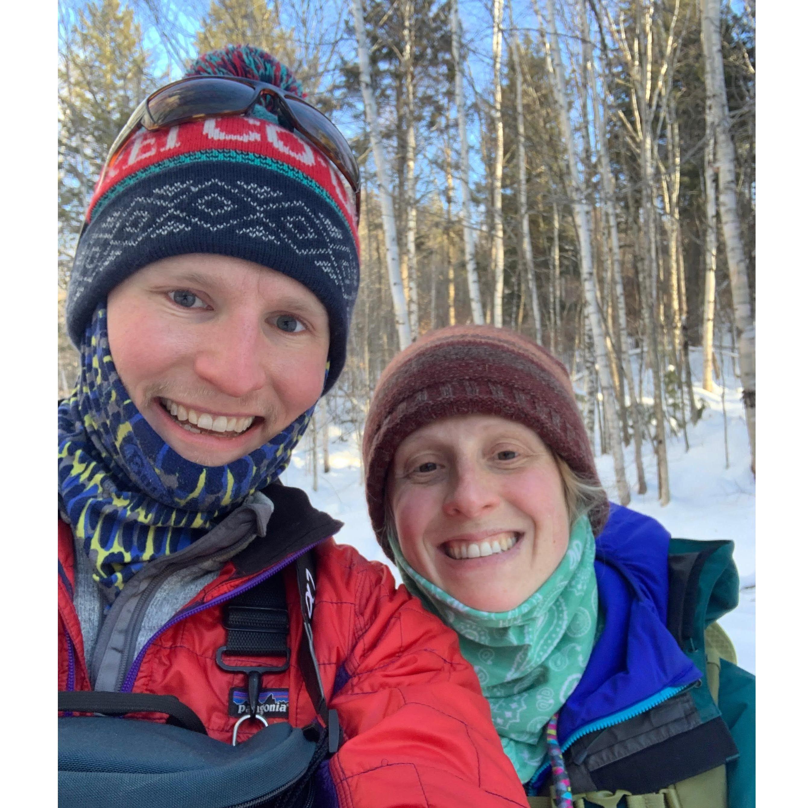 XC skiing in Carrabassett Valley ME, 2021